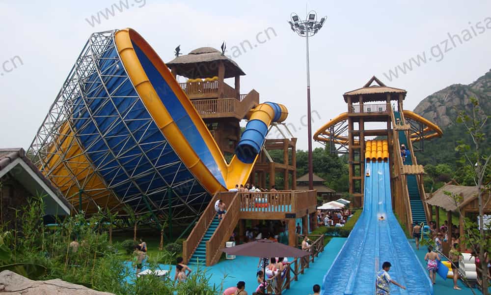 江苏苏州乐园水上世界大喇叭、章鱼滑道